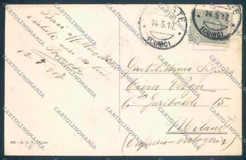 Como San Maurizio ABRASA cartolina LQ1792 – retro