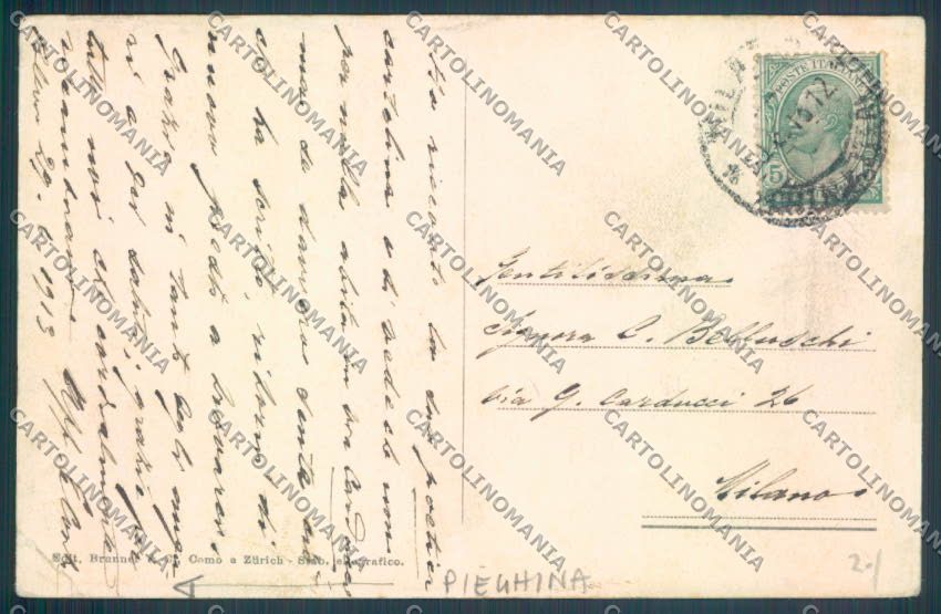 Como Blevio PIEGHINA cartolina LQ1808 – retro