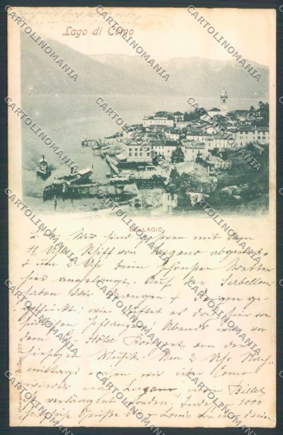 Como Bellagio cartolina LQ1825 – fronte