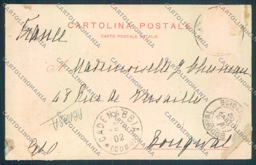 Como Bellagio Barca ABRASA cartolina LQ1850 – retro