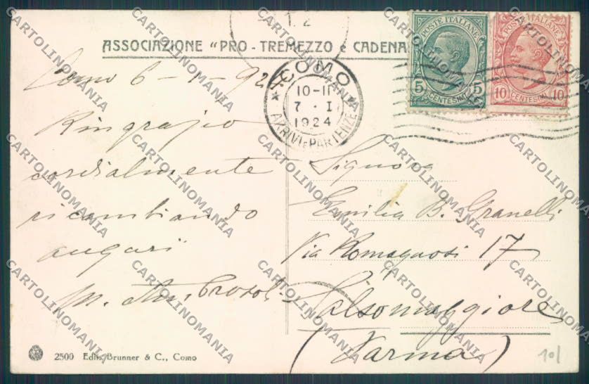 Como Bellagio Battello cartolina LQ1855 – retro