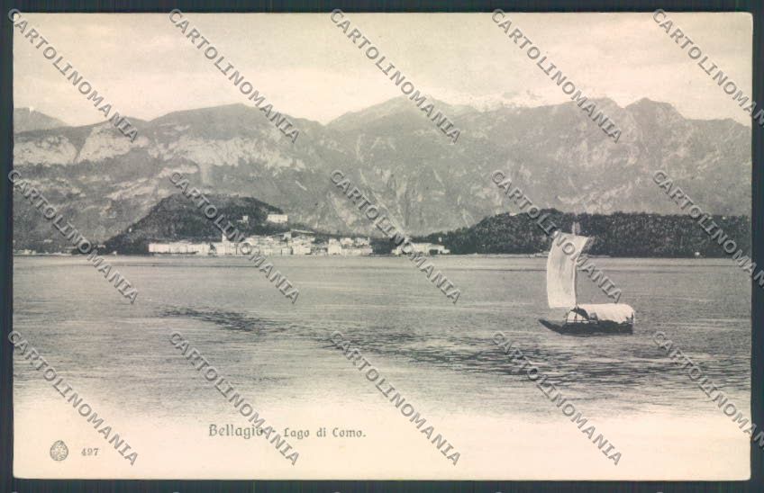 Como Bellagio Barca cartolina LQ1874 – fronte