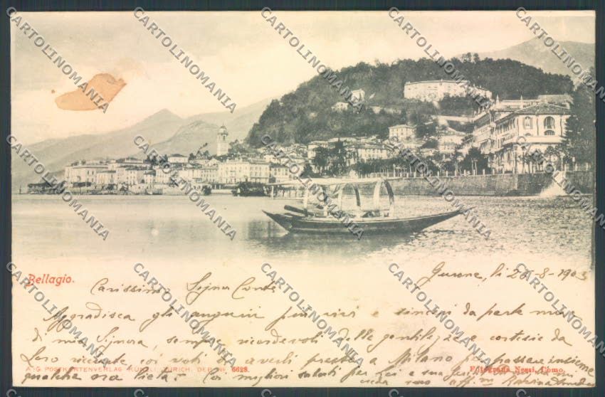 Como Bellagio Barca cartolina LQ1891 – fronte