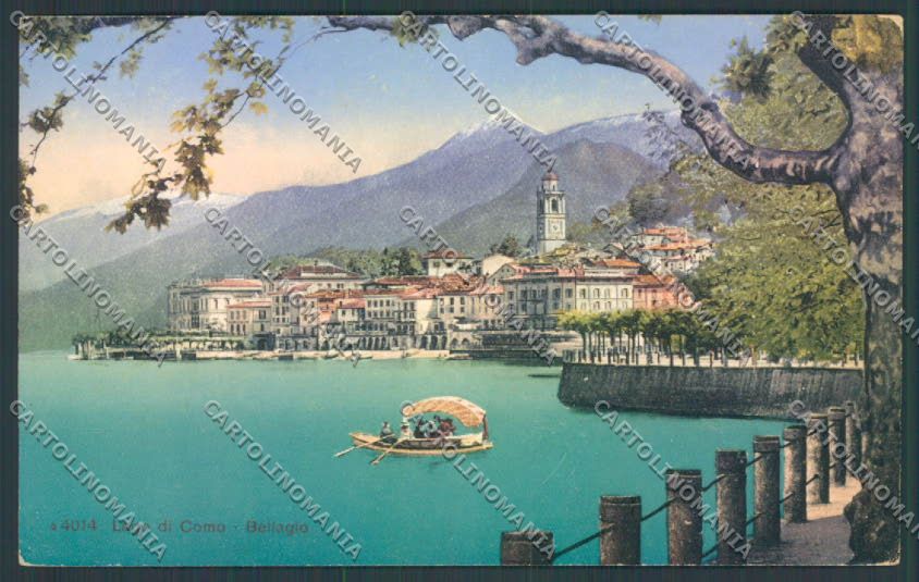 Como Bellagio Barca cartolina LQ1910 – fronte