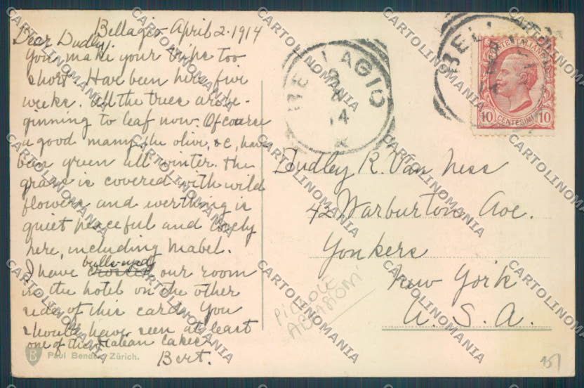 Como Bellagio PICCOLE ABRASIONI cartolina LQ1928 – retro
