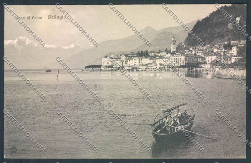 Como Bellagio Barca cartolina LQ1929 – fronte