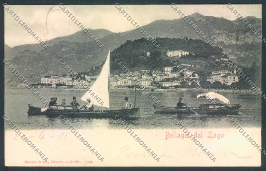 Como Bellagio Barca cartolina LQ1944 – fronte