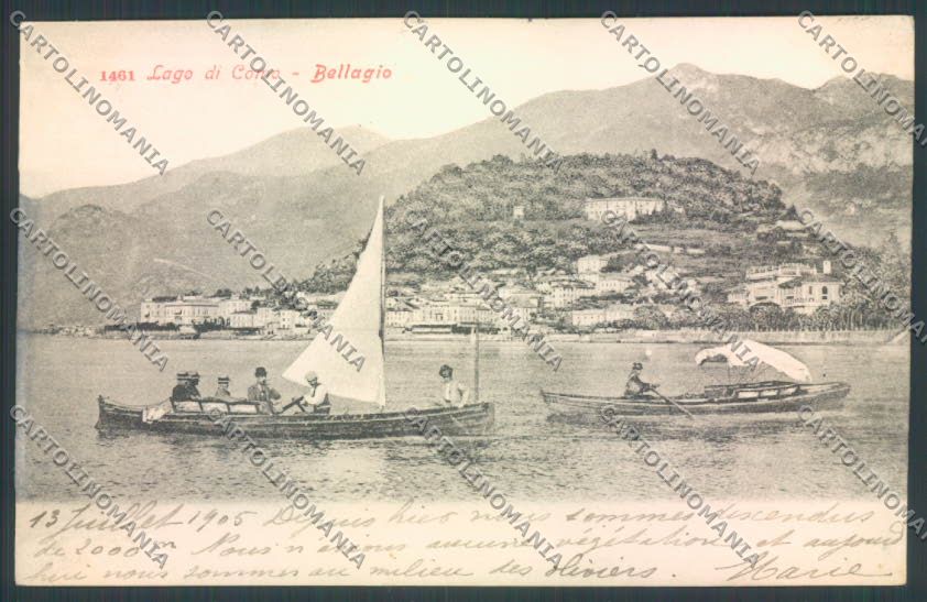 Como Bellagio Barca cartolina LQ1946 – fronte