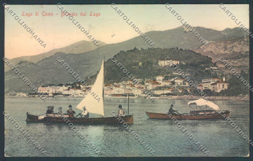 Como Bellagio Barca cartolina LQ1947 – fronte