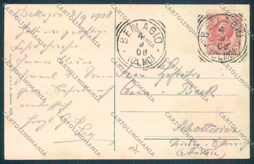 Como Bellagio Barca cartolina LQ1947 – retro