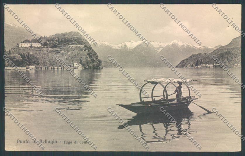 Como Bellagio Barca cartolina LQ1952 – fronte