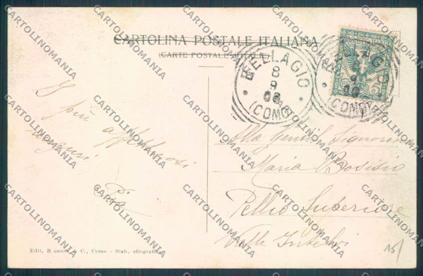 Como Bellagio cartolina LQ1955 – retro