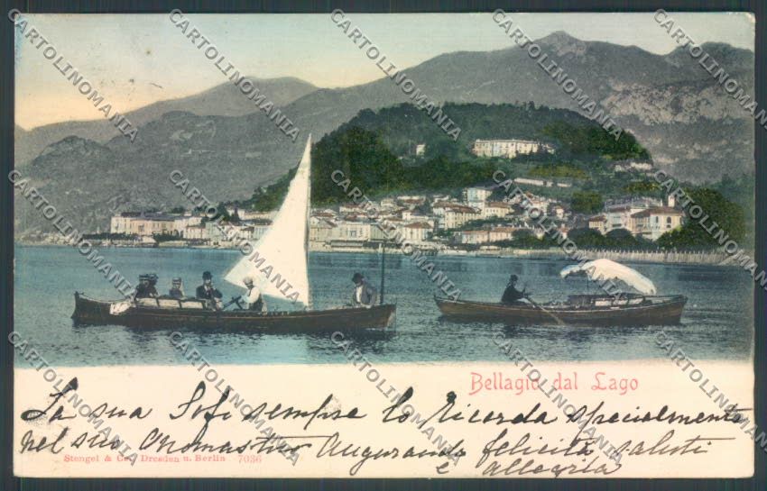 Como Bellagio Barca cartolina LQ1962 – fronte