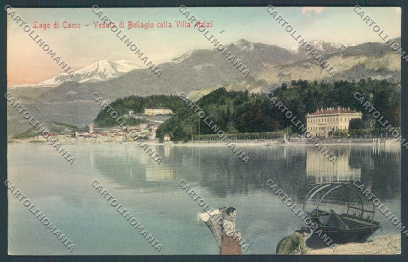 Como Bellagio Barca cartolina LQ1966 – fronte