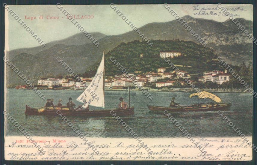 Como Bellagio Barca SCOLLATA cartolina LQ1977 – fronte