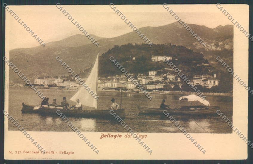 Como Bellagio Barca cartolina LQ1980 – fronte