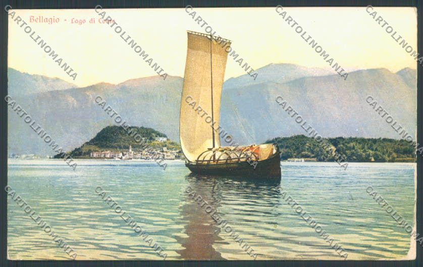 Como Bellagio Barca cartolina LQ1990 – fronte