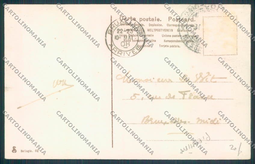 Como Bellagio PIEGHINA cartolina LQ2013 – retro