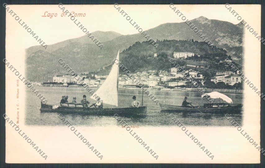 Como Bellagio Barca cartolina LQ2027 – fronte