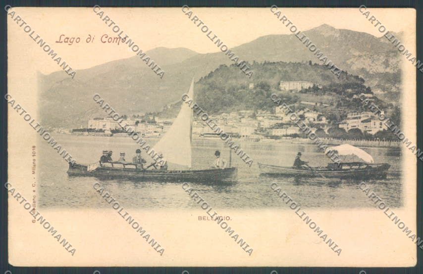 Como Bellagio Barca cartolina LQ2028 – fronte