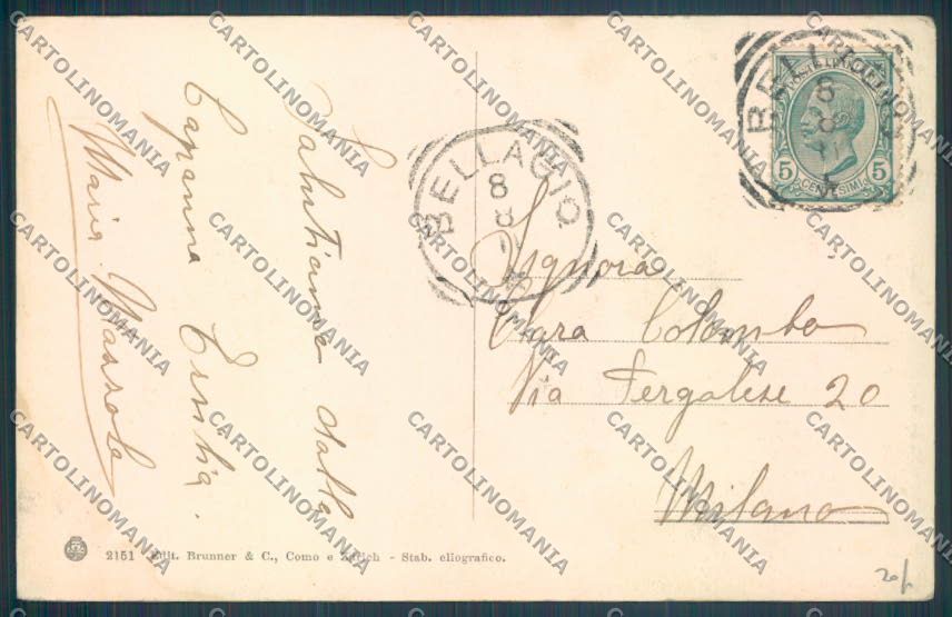 Como Bellagio Battello cartolina LQ2037 – retro