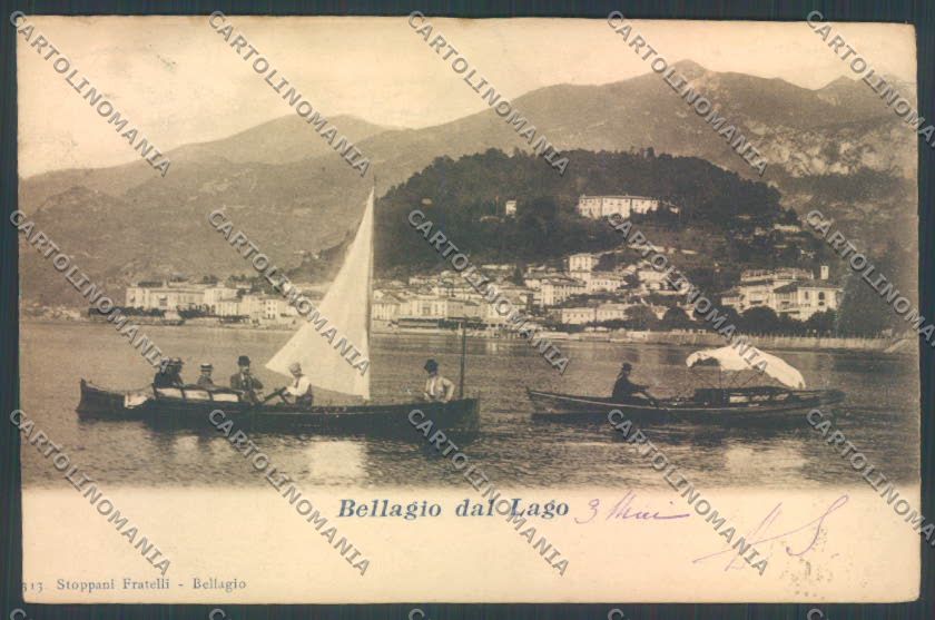 Como Bellagio Barca PIEGHINE cartolina LQ2044 – fronte