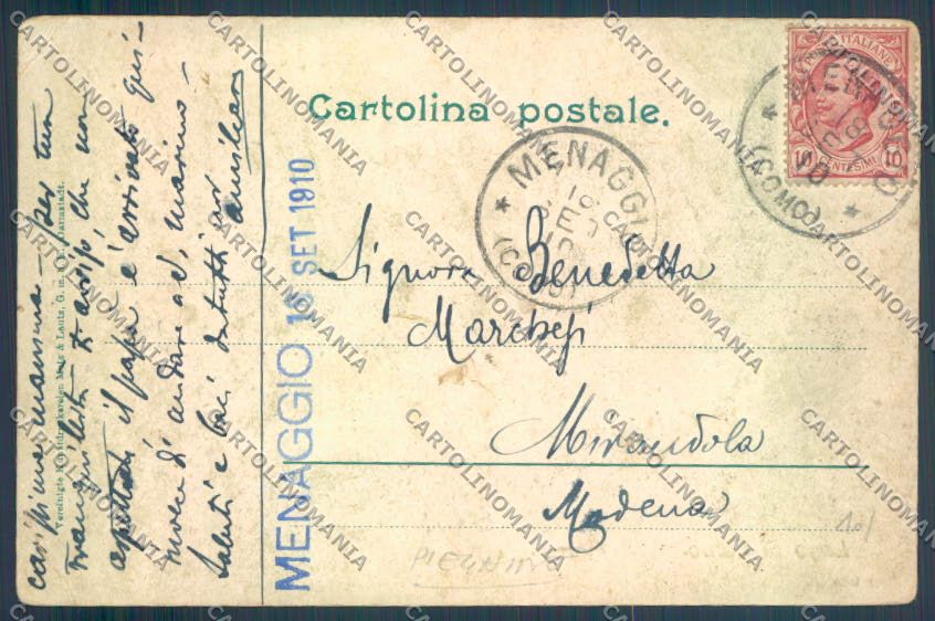 Como Menaggio PIEGHINE cartolina LQ2088 – retro