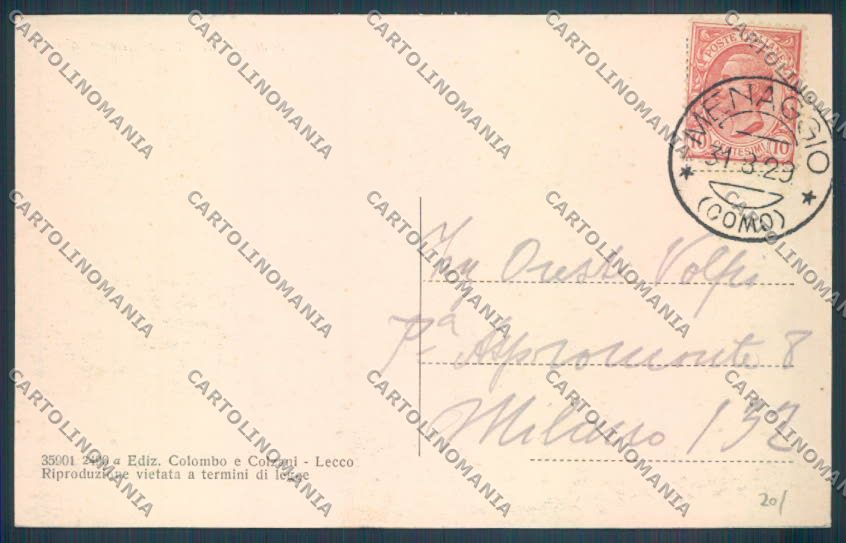 Como Menaggio cartolina LQ2158 – retro