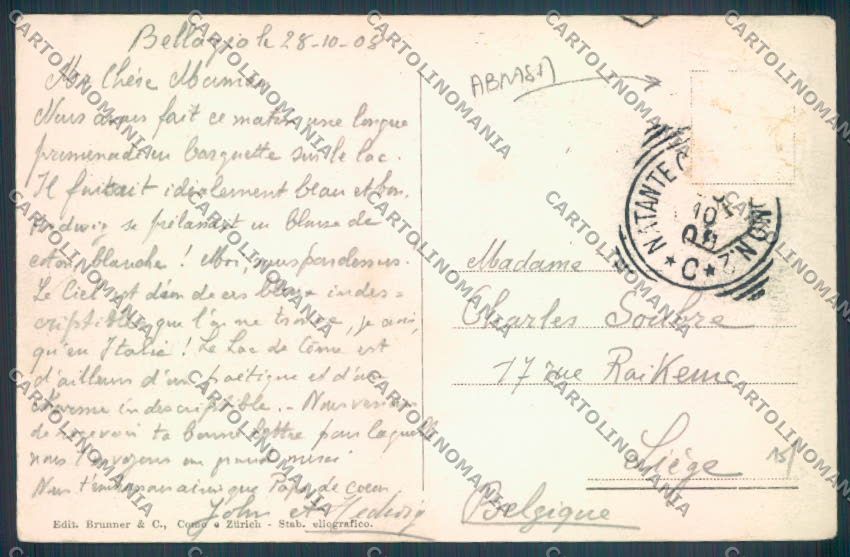 Como Cadenabbia Barca ABRASA cartolina LQ2237 – retro