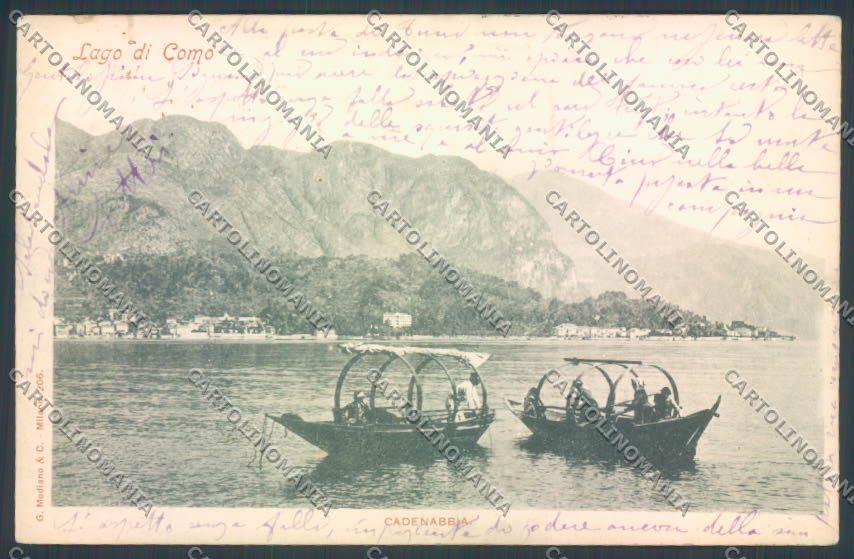 Como Cadenabbia Barca PIEGATA cartolina LQ2279 – fronte