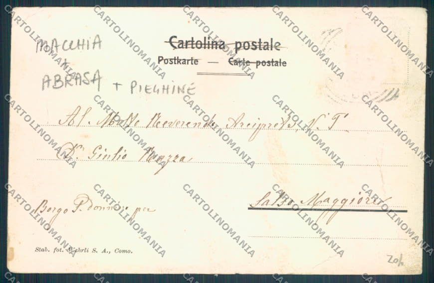 Como Tremezzo MACCHIA ABRASA PIEGHINE cartolina LQ2401 – retro