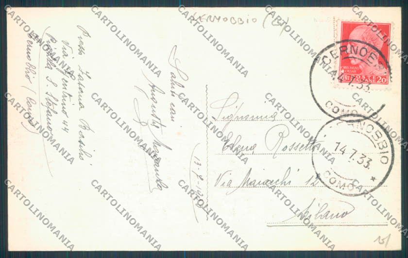 Como Cernobbio cartolina LQ2574 – retro