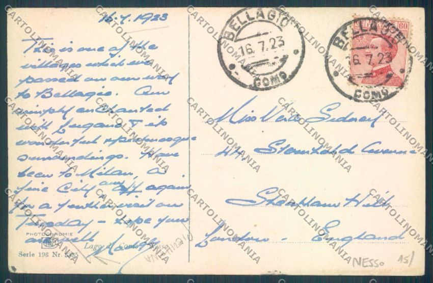 Como Nesso PIEGHINA cartolina LQ2666 – retro