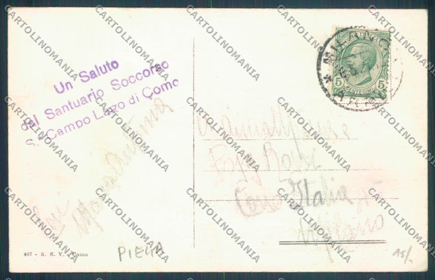 Como Ossuccio Madonna del Soccorso PIEGA cartolina LQ2691 – retro