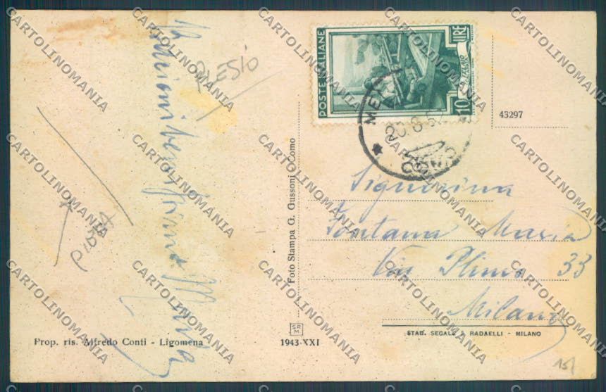 Como Plesio Ligomena PIEGA cartolina LQ2713 – retro