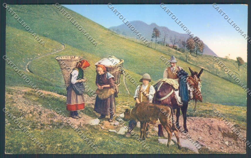 Como Monte Bisbino Portatrice Mulattiere cartolina LQ2747 – fronte
