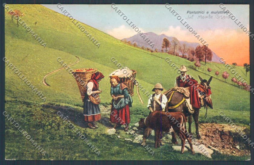 Como Monte Bisbino Portatrice Mulattiere cartolina LQ2749 – fronte
