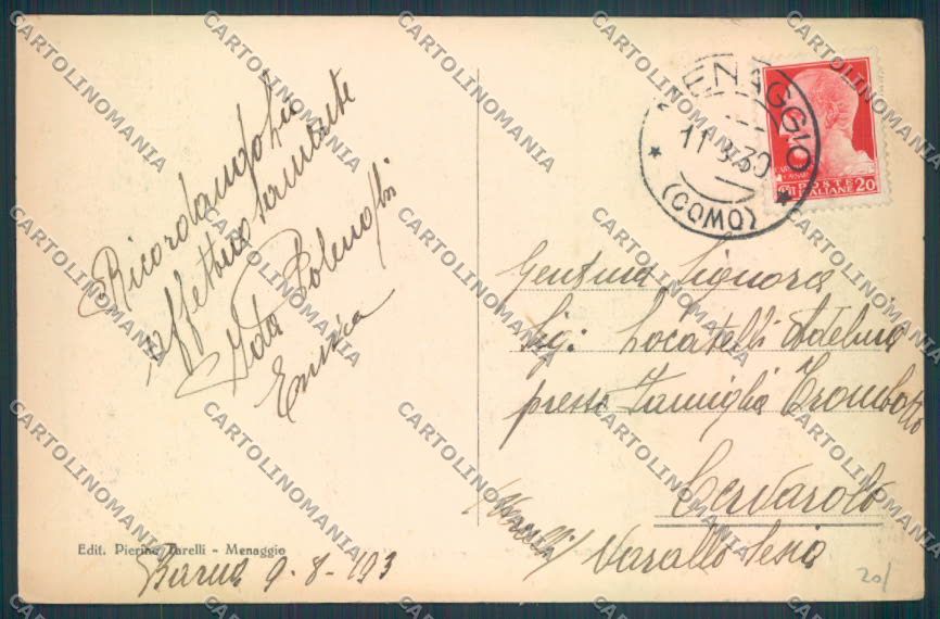 Como Plesio Barna cartolina LQ2773 – retro