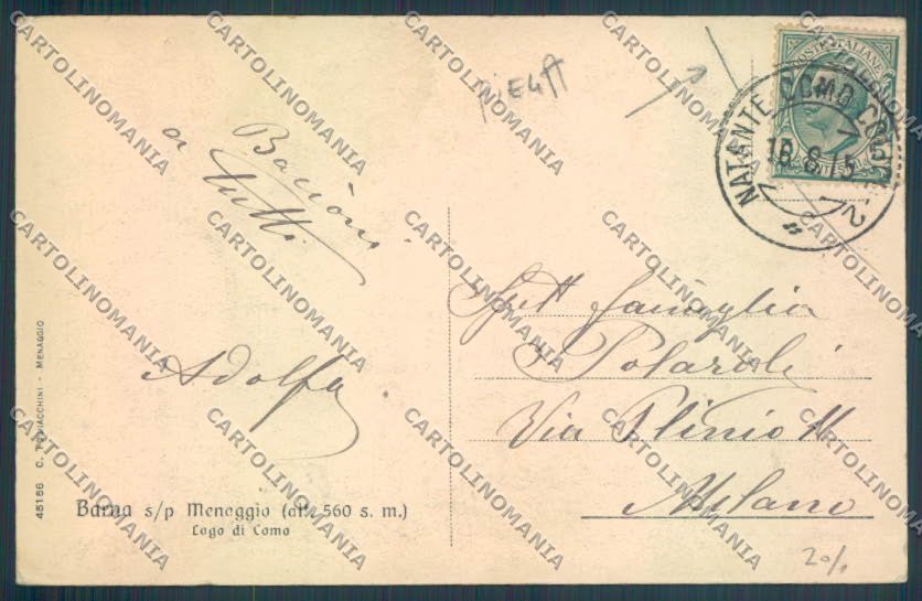 Como Plesio Barna PIEGA cartolina LQ2774 – retro