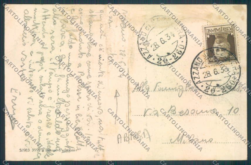 Como Tremezzina Azzano ABRASA cartolina LQ2781 – retro