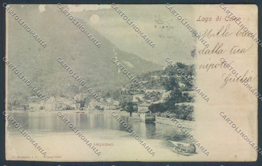 Como Argegno PIEGATA ABRASA cartolina LQ2870 – fronte