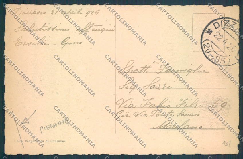 Como Dizzasco PIEGHINA cartolina LQ2950 – retro