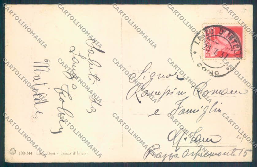 Como Lanzo d'Intelvi cartolina LQ3063 – retro