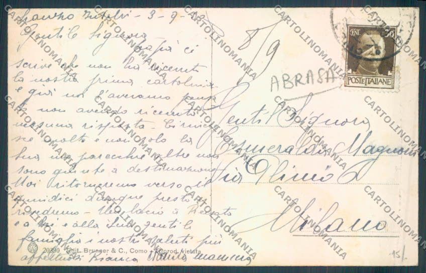 Como Lanzo d'Intelvi ABRASA cartolina LQ3092 – retro