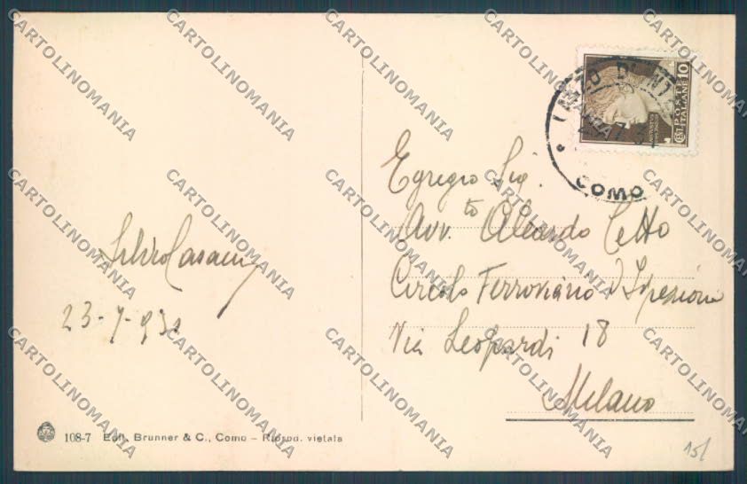 Como Lanzo d'Intelvi cartolina LQ3114 – retro