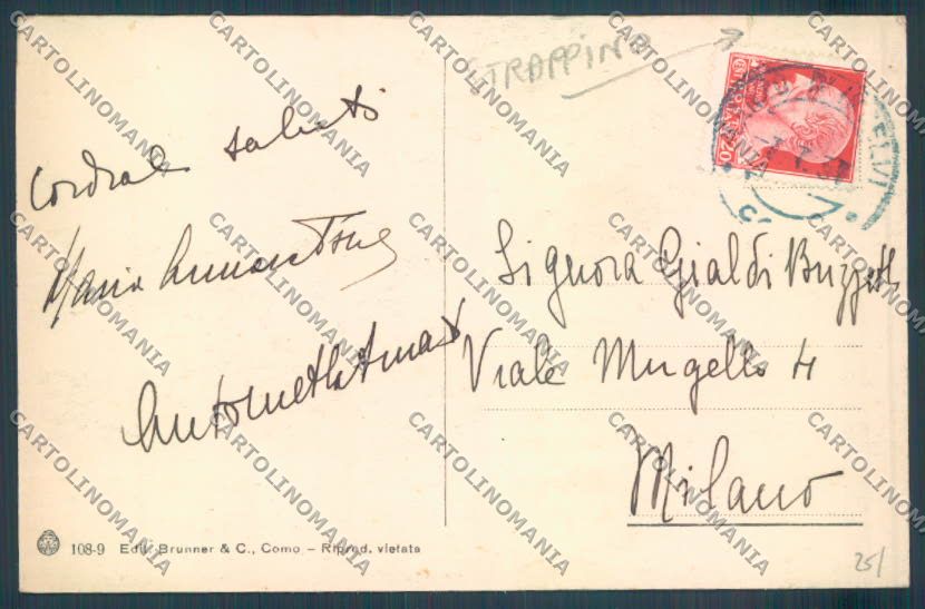 Como Lanzo d'Intelvi STRAPPINO cartolina LQ3191 – retro