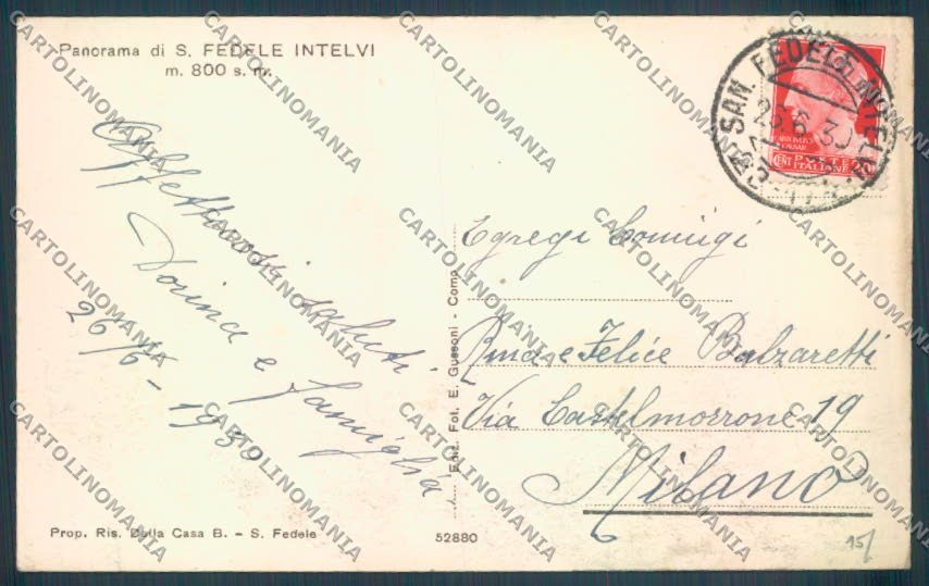 Como San Fedele d'Intelvi cartolina LQ3227 – retro