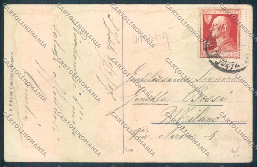Como Pellio Intelvi TRACCE UMIDO cartolina LQ3290 – retro