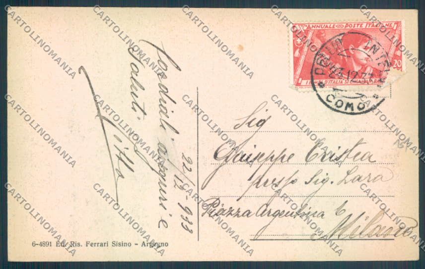 Como Pellio Intelvi cartolina LQ3309 – retro