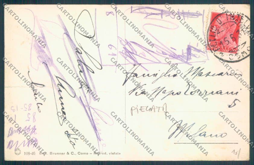 Como Pellio Intelvi PIEGATA cartolina LQ3319 – retro
